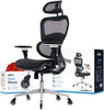 OLINE ERGOPRO ERGONOMIC OFFICE CHAIR ROLLING DESK 4D ADJUSTABLE ARMREST - BLACK
