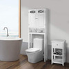 TEAMSON HOME DAWSON BATHROOM 2-DOOR ETAGERE SPACE SAVER CABINET - WHITE