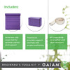 Gaiam Beginner's Yoga Starter Kit Set - Yoga Mat, Yoga Brick, 6ft Yoga Strap New