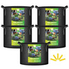IPOWER 5 PACK 10 GALLON GROW BAGS GARDEN PLANTS NONWOVEN FABRIC POTS - BLACK New
