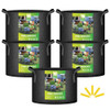IPOWER 5 PACK 10 GALLON GROW BAGS GARDEN PLANTS NONWOVEN FABRIC POTS - BLACK New