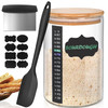 KMISE SOURDOUGH STARTER JAR, 34 OZ DIY PRO GLASS THERMOMETER, SPATULA - CLEAR