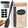 KMISE SOURDOUGH STARTER JAR, 34 OZ DIY PRO GLASS THERMOMETER, SPATULA - CLEAR