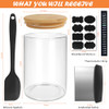 KMISE SOURDOUGH STARTER JAR, 34 OZ DIY PRO GLASS THERMOMETER, SPATULA - CLEAR