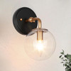 Classy Leaves Sconces Wall Lighting, 1-Light Black Gold Wall Sconces with Seeded