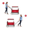 RADIO FLYER CONVERTIBLE STROLL N WAGON WITH PULL & PUSH HANDLE RED/BLACK