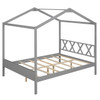 BED BATH & BEYOND FULL SIZE WOOD HOUSE BED WITH STORAGE - SPACE GRAY