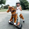 POWER PONY RIDING TOY - CHAMP ZUME V2: STEEL RIDE-ON ANIMAL, AGES 4+ - BROWN