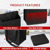 YSSOA FOLDABLE CAR TRASH CAN WITH STORAGE POCKETS CAR GARBAGE CAN BLACK