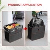 YSSOA FOLDABLE CAR TRASH CAN WITH STORAGE POCKETS CAR GARBAGE CAN BLACK