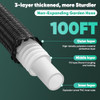 Garden Hose 100FT Non-Expanding Lightweight Hose 8 Function Nozzle - BLACK Garden Hose 100FT Non-Expanding Lightweight Hose 8 Function Nozzle - BLACK