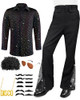 Mepase 70s Disco Boys Kids Outfit Costume Bell Bottom Pants Disco Shirts