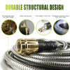 RELXITL 100FT METAL GARDEN HOSE STAINLESS HEAVY DUTY FLEXIBLE - YELLOW
