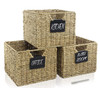 IMAYLLA SEAGRASS STORAGE BASKET 3 PIECES - BLACK/WHITE