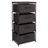 JUVALE 4-TIER TALL CLOSET DRESSER WITH DRAWERS CLOTHES ORGANIZER SMALL - BLACK New