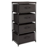 JUVALE 4-TIER TALL CLOSET DRESSER WITH DRAWERS CLOTHES ORGANIZER SMALL - BLACK New