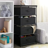 JUVALE 4-TIER TALL CLOSET DRESSER WITH DRAWERS CLOTHES ORGANIZER SMALL - BLACK New