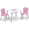 DELTA CHILDREN 4-PIECE TODDLER PLAYROOM SET, PINK/WHITE