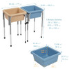 ECR4KIDS 2-Station Sand and Water Adjustable Play Table, Sand/Powder Blue