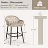 COZYMAN OUTDOOR BAR STOOLS SET OF 2, 26.8" H RATTAN OUTDOOR COUNTER - BLACK