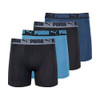 PFA23M151776 PUMA MEN 4 PACK ACTIVE STRETCH BOXER BRIEFS BLUE COMBO SIZE L