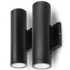 HOME ZONE SECURITY LED MODERN WALL & PORCH SCONCE LIGHT 2-SET - BLACK