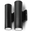 HOME ZONE SECURITY LED MODERN WALL & PORCH SCONCE LIGHT 2-SET - BLACK
