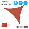 ASTEROUTDOOR SUN SHADE SAIL TRIANGLE 16' X 16' X 16' UV BLOCK CANOPY - TERRA
