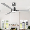 AHAWILL 42 INCH CEILING FAN WITH LIGHT - SILVER