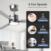 AHAWILL 42 INCH CEILING FAN WITH LIGHT - SILVER