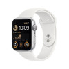 Apple Watch SE 2nd Gen GPS 44mm Silver Aluminum Case White Band, M/L