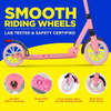 SERENELIFE KICK SCOOTER ADULT TEENAGERS KIDS 2 WHEEL SCOOTER - PINK