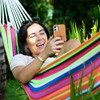 BLISS HAMMOCKS BH-401-TA DOUBLE HAMMOCK IN A BAG COTTON, 265-POUNDS, STRIPED