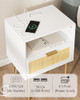 AOBAFUIR HZ1215 RATTAN NIGHTSTAND CHARGING STATION NIGHT STAND - WHITE