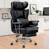 BESTFAIR OFFICE DESK CHAIR 500LBS BIG AND TALL OFFICE CHAIRS WITH FOOTREST BLACK