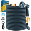 DOKOCCY GARDEN HOSE 50 FT KINK FREE WATER 10 SPRAY NOZZLE BRASS ALLOY - BLUE