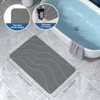 PUCUN Stone Bath Mat Diatomaceous Non-Slip Shower Mat - Size 24×16 - Grey