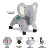 RADIO FLYER ELLIE THE ROLLING ELEPHANT RIDE-ON: STEEL & PLASTIC TOY- LIGHT GRAY New