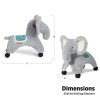 RADIO FLYER ELLIE THE ROLLING ELEPHANT RIDE-ON: STEEL & PLASTIC TOY- LIGHT GRAY New