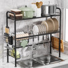 GAOKASE Large Over The Sink Dish Drying Rack 2Tier - Black