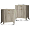 OAKHAM NIGHTSTAND 2 DRAWERS FARMHOUSE WITH CHARGING STATION SET OF 2, 2 DRAWERS