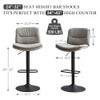 FIRAVOE SET OF 3 DOUBLE-LAYER UPHOLSTERED SWIVEL BAR STOOLS - GRAY
