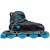 ROLLER DERBY CUSTOM ADULT IN-FIT SKATES - BLUE/BLACK 9-12: PADDED BOOT SHAFT New