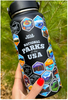LETS WANDER™ NATIONAL PARKS WATER BOTTLE + STICKERS BESTSELLER - BLACK