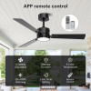 AHAWILL 42" CEILING FAN LIGHTCEILING FANS LIGHTS REMOTEOUTDOOR FLUSH M - BLACK