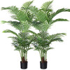 Fopamtri Artificial Areca Palm Plant 5 Feet Fake Palm Tree with 17 Trunks 2 Pack