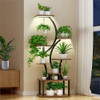 RICHMEN 8-TIERED PLANT STAND S SHAPE WITH GROW LIGHTS HJ-2418 - BLACK