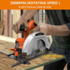 PARRIOR 20V CORDLESS CIRCULAR SAW, WITH 4AH BATTERY (TOOL ONLY) - ORANGE/BLACK PARRIOR 20V CORDLESS CIRCULAR SAW, WITH 4AH BATTERY (TOOL ONLY) - ORANGE/BLACK