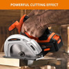 PARRIOR 20V CORDLESS CIRCULAR SAW, WITH 4AH BATTERY (TOOL ONLY) - ORANGE/BLACK PARRIOR 20V CORDLESS CIRCULAR SAW, WITH 4AH BATTERY (TOOL ONLY) - ORANGE/BLACK