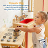 ECR4KIDS PLAY KITCHEN STOVE WOODEN PLAYSET NATURAL - NATURAL